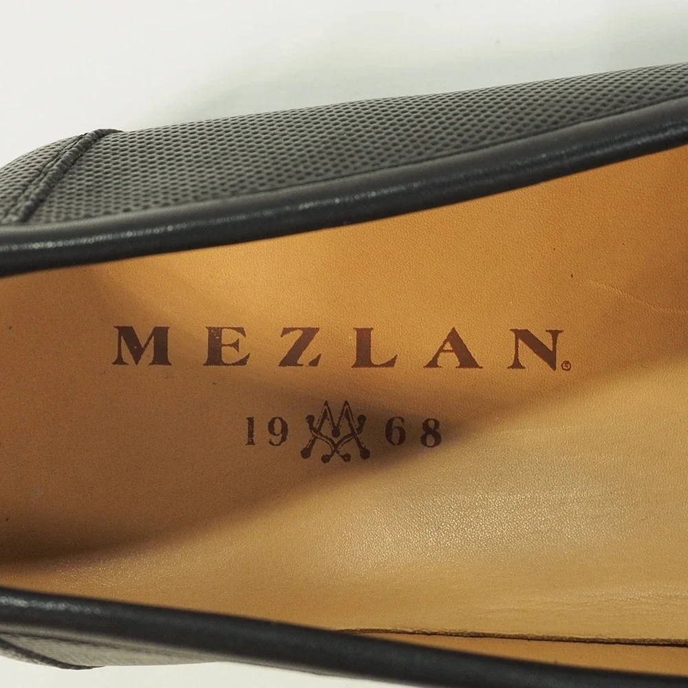 Mezlan Sileno Men 10 M Black Bit Loafer Exotic Genuine Lizard Luxury Dress Shoes